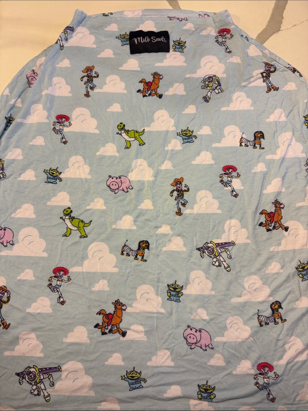 Milk Snob Blue Toy Story Cloud Print Nursing Cover (3)
